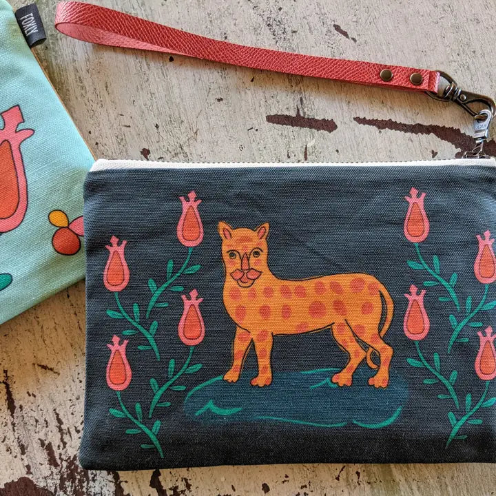 Albuquerque Artist - Jen Fox Studio - Zippered Pouch Leopard