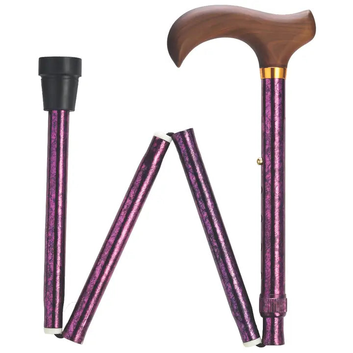 Harvy Canes- Granite Series Folding Canes Purple Granite