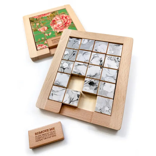 Trove Dualities Wooden Sliding Puzzle Color v. Black+White