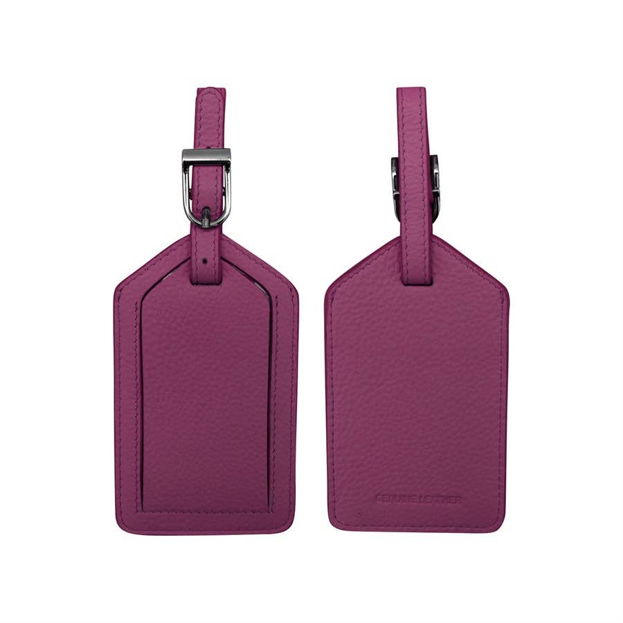 ili New York - Leather Luggage Tag- 6422 Orchid