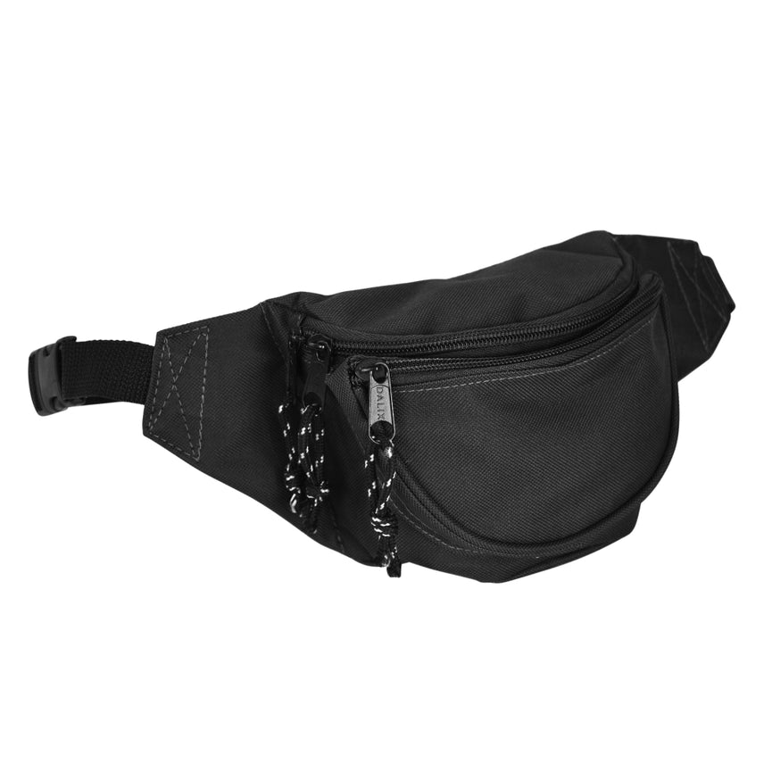 Dalix Fanny Pack with 3 Pockets Traveling Concealment Pouch Black