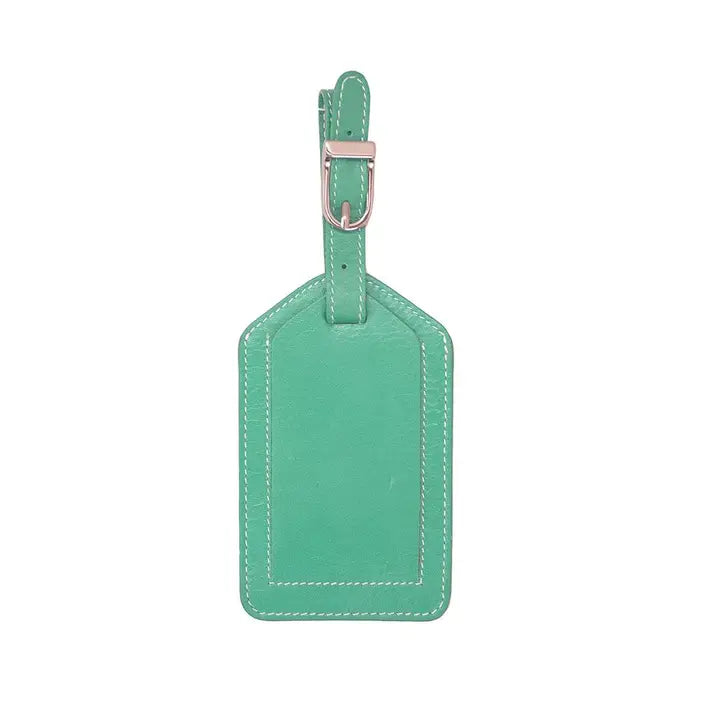 ili New York - Leather Luggage Tag- 6422 Turquoise