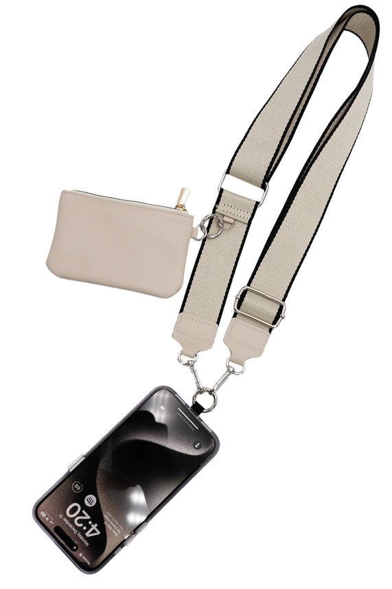 Smartphone Crossbody Lanyard With Detachable Zippered Pouch