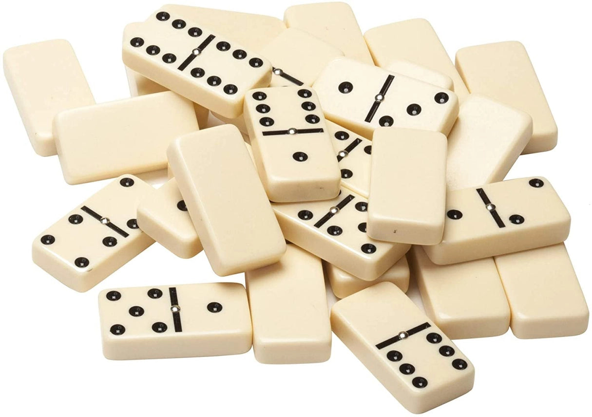 WE Games - Double Six Dominoes with Spinners - Ivory Tiles, Club Size