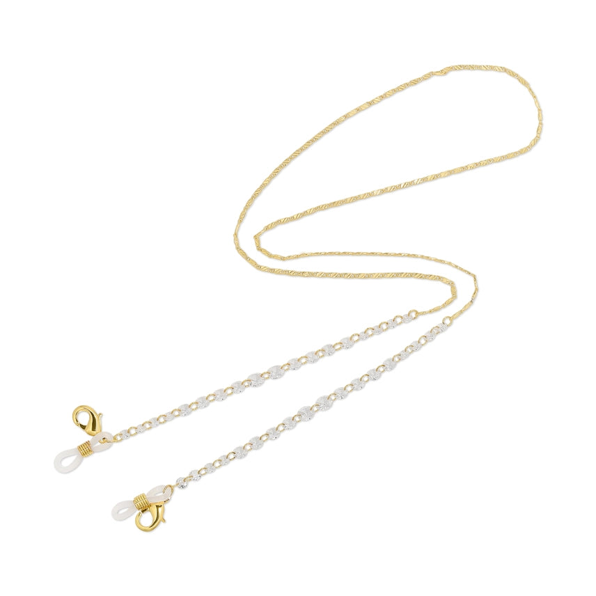 Eyeglass/Sunglass/Mask Chain Holder- Cubic Zirconia Clear