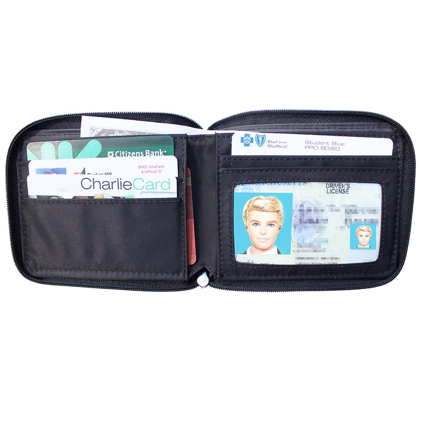 Big Skinny RFID Blocking Leather Zipfold Bifold Wallet