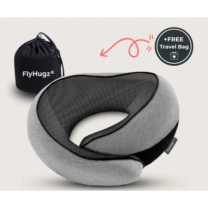 FlyHugz® Travel Neck Pillow Gray