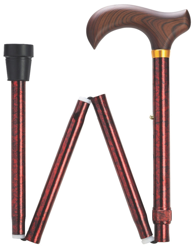 Harvy Canes- Granite Series Folding Canes Red Granite