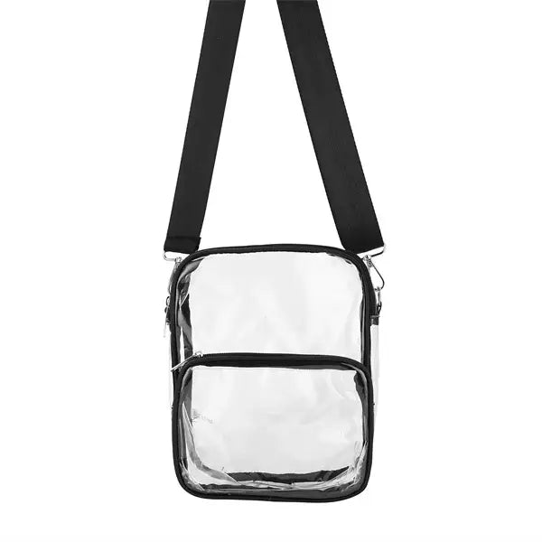 Nima Accessories Clear Stadium Crossbody- 7 x 3 x 9 Black