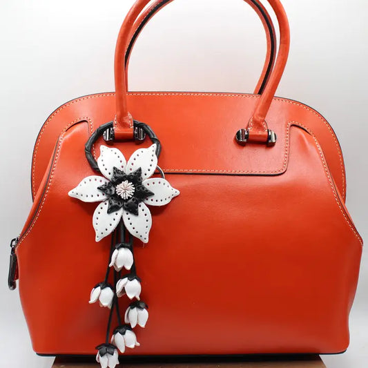 Leather Flower Bag Charm/Keychain