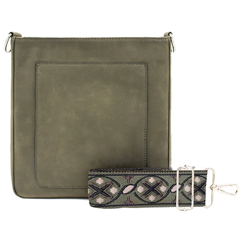 K. Carroll RFID May Vegan Suede Crossbody Army