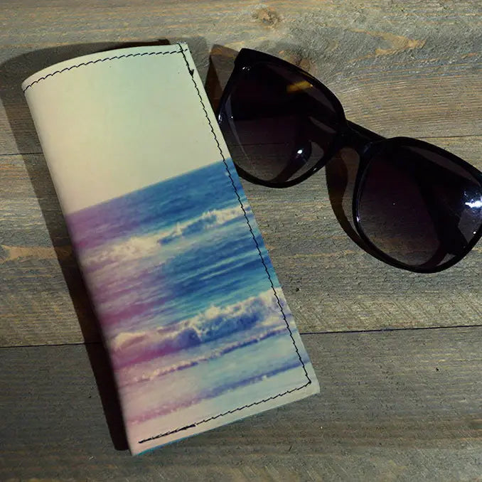 backerton Leather Eyeglass Case Ocean Fade