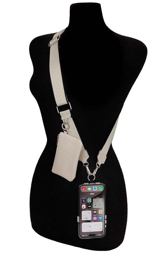 Smartphone Crossbody Lanyard With Detachable Zippered Pouch