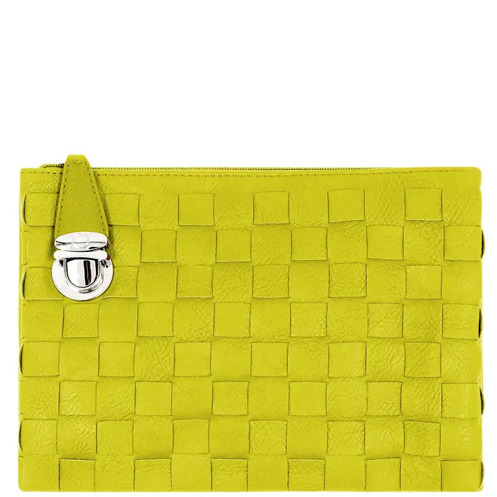 K. Carroll RFID Vegan Nancy Crossbody Clutch Charteuse