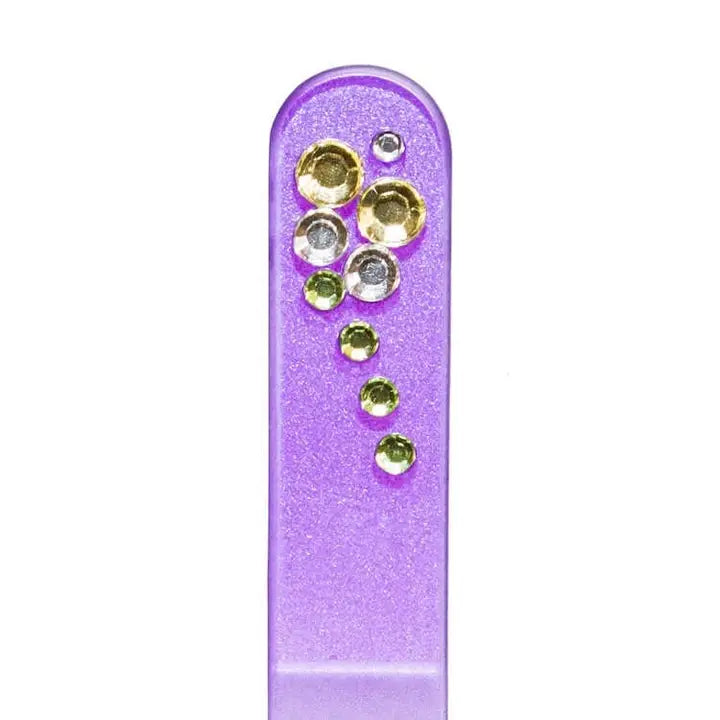 Czech Swarovski Crystal Nail File - Size Medium- Rhinestone Collection Purple Rhinestone