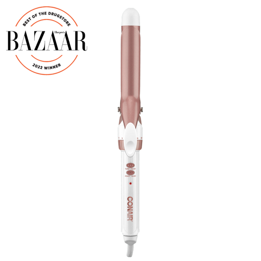 Conair® Double Ceramic 1-inch Dual Voltage Curling Iron White Rose Gold