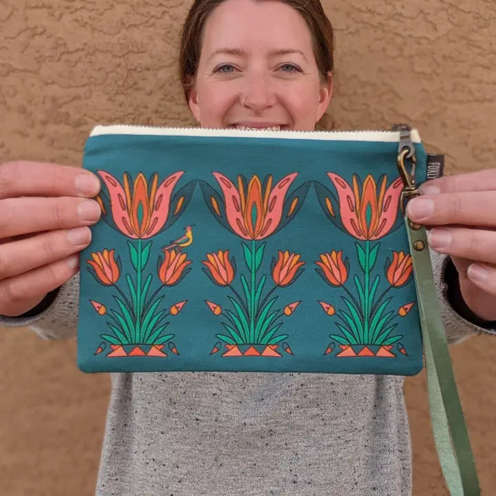 Albuquerque Artist - Jen Fox Studio - Zippered Pouch Heirloom Floral