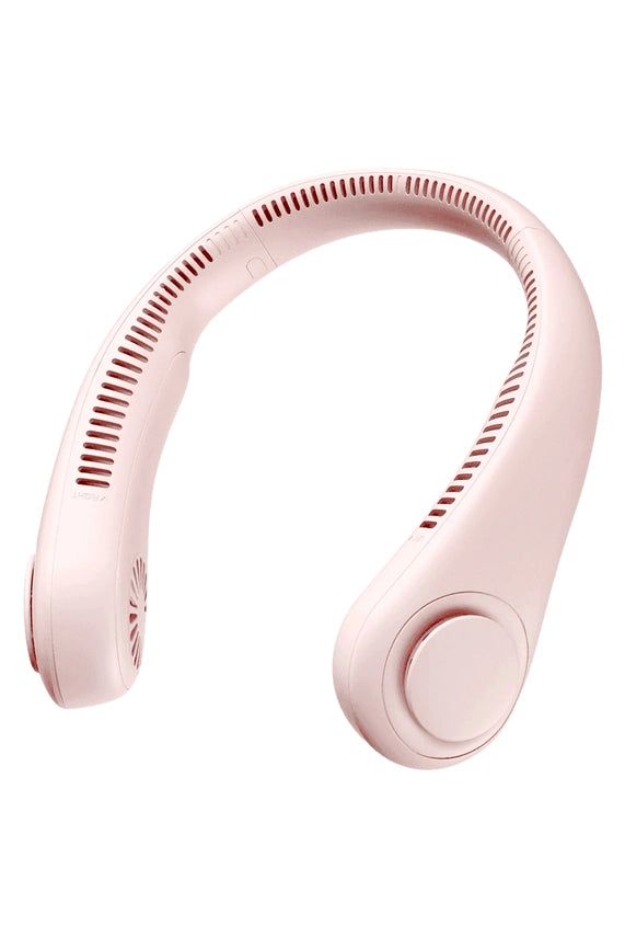 Bladeless Neckband Electrical Travel Fan Pink