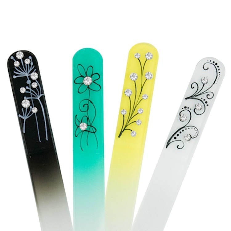 Czech Swarovski Crystal Nail File - Size Medium- Pen Drawing Collection