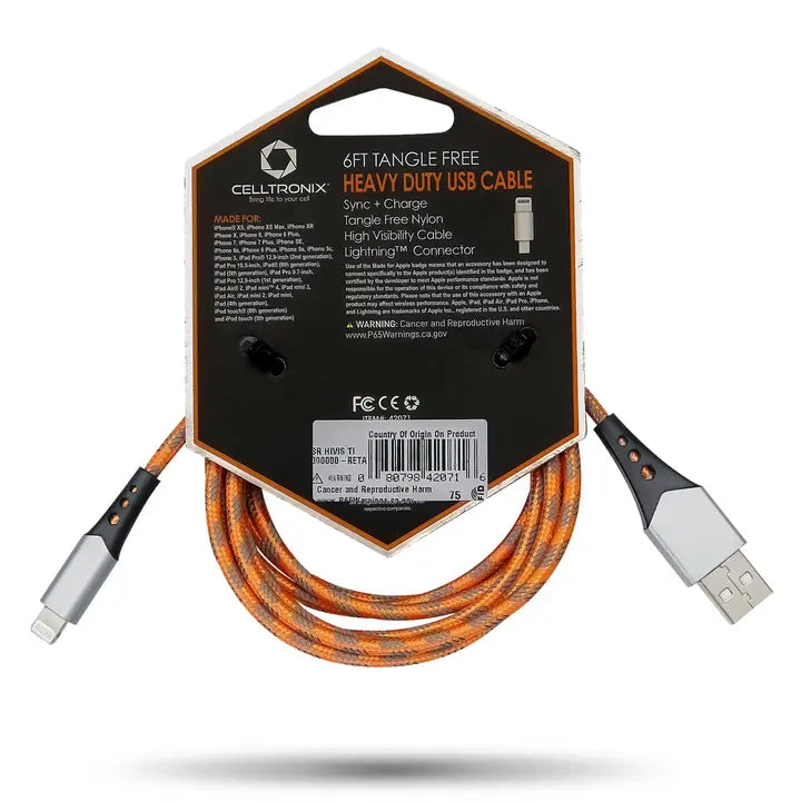Celltronix Titanium 6' Fast Charging Usb To Lightning Cable