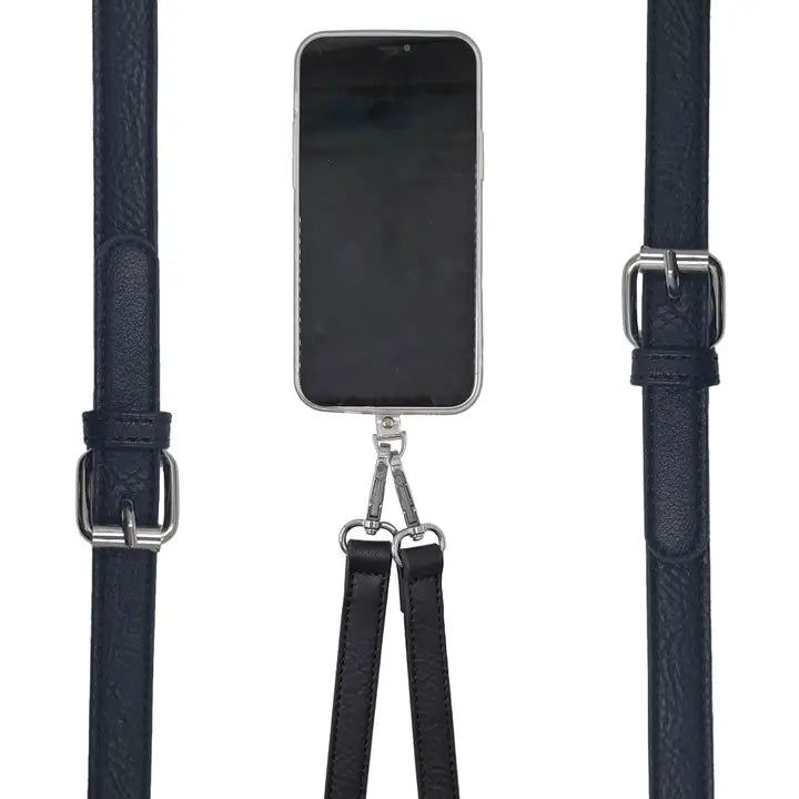 K. Carroll Vegan Cellphone Crossbody Lanyard/Handbag Strap Vegan Leather Black