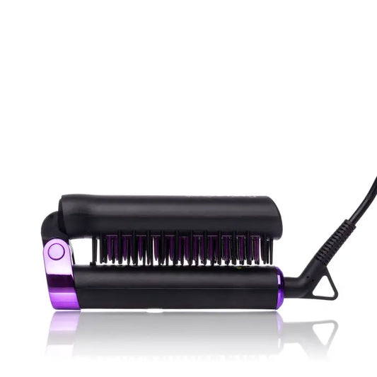 Glister Dual Voltage Foldable Anti-Frizz Hot Brush Blackberry Splash