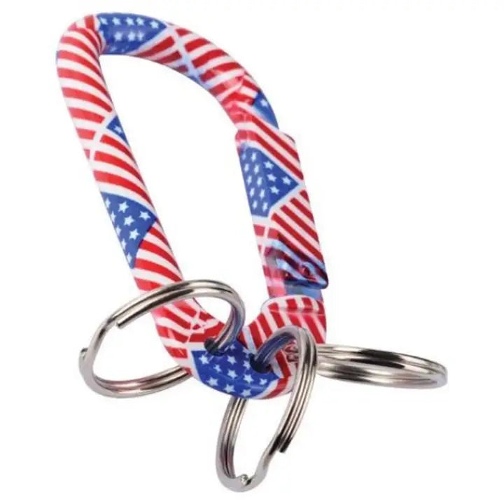AceCamp Us Flag Carabiner with 3 Keyring
