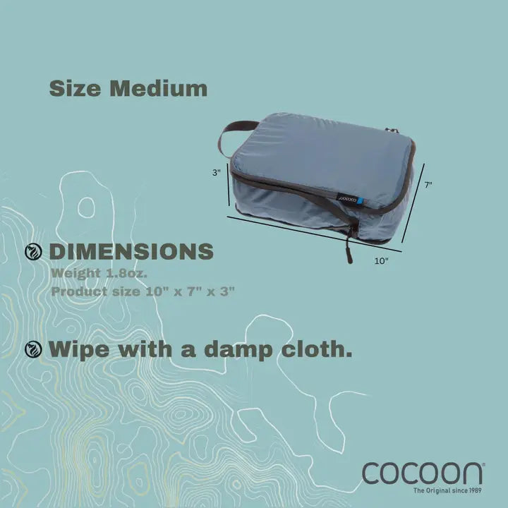 Cocoon- Squeezer Light Compression Packing Cube Ecomade- Size Medium- Ash Blue