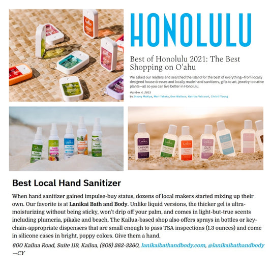 Lanikai Natural Hand Sanitizer Gel- 2 oz Travel Size