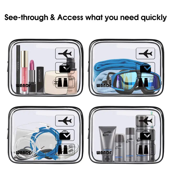 WANDF TSA Approved Clear 3-1-1 Toiletry/Cosmetic Bag- 1 Bag