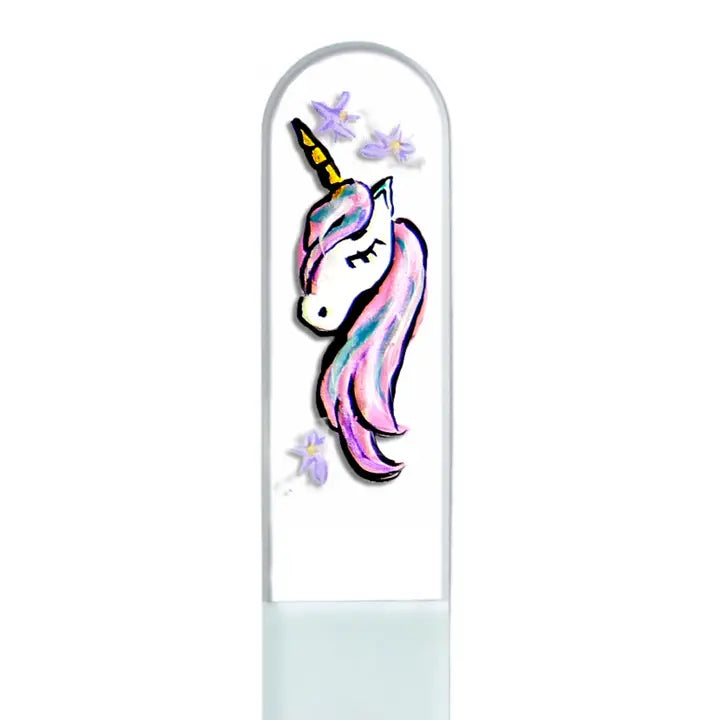 Czech Crystal Nail File- Size Medium- Hand Painted Collection Unicorn