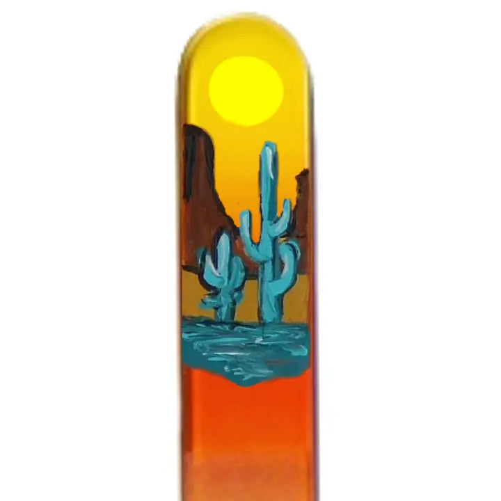 Czech Crystal Nail File- Size Medium- Hand Painted Collection Desert Oasis
