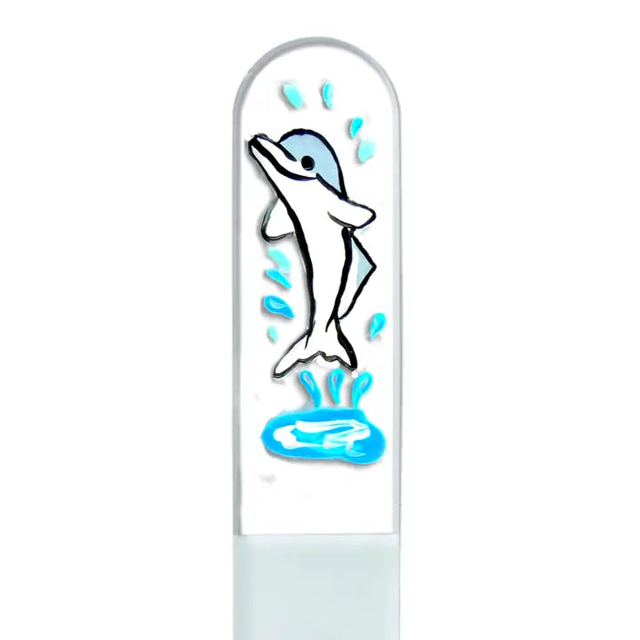 Czech Crystal Nail File- Size Medium- Hand Painted Collection Dolphin