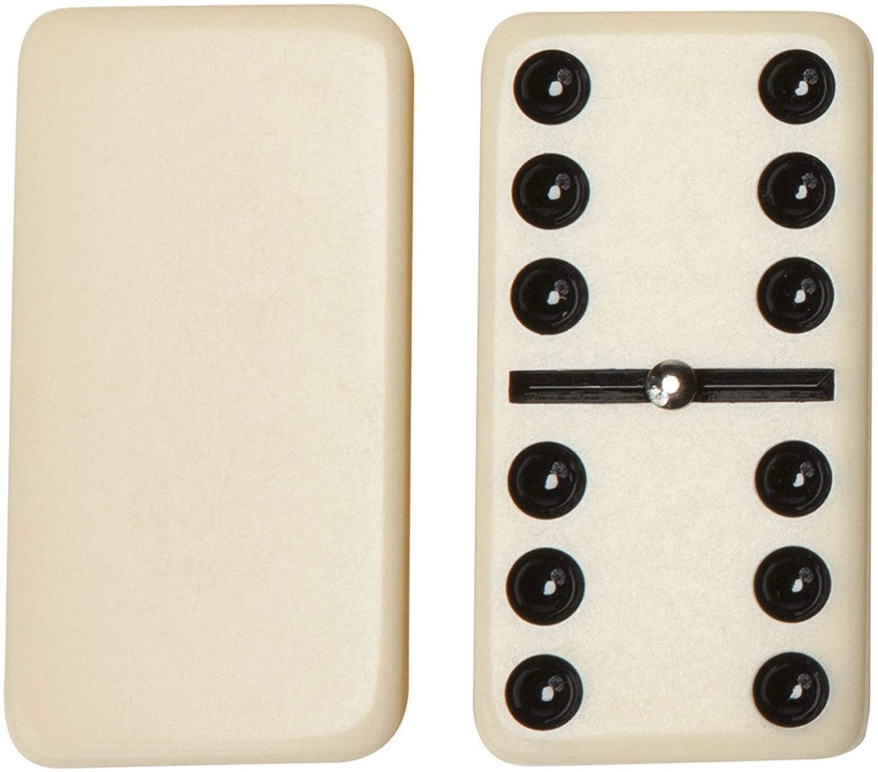 WE Games - Double Six Dominoes with Spinners - Ivory Tiles, Club Size