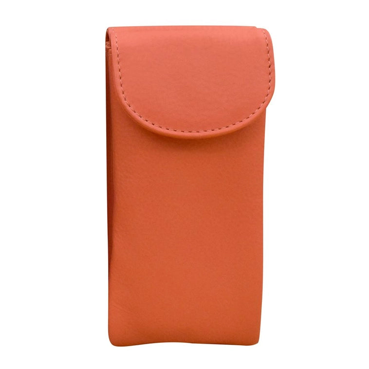 ili New York - Leather Double Eyeglass Case- 6470 Coral