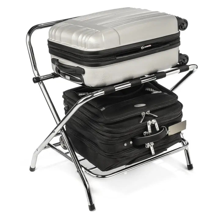 Ustech 2 Tier X Shaped High-Quality Steel Luggage Rack - In-Store Pickup Only
