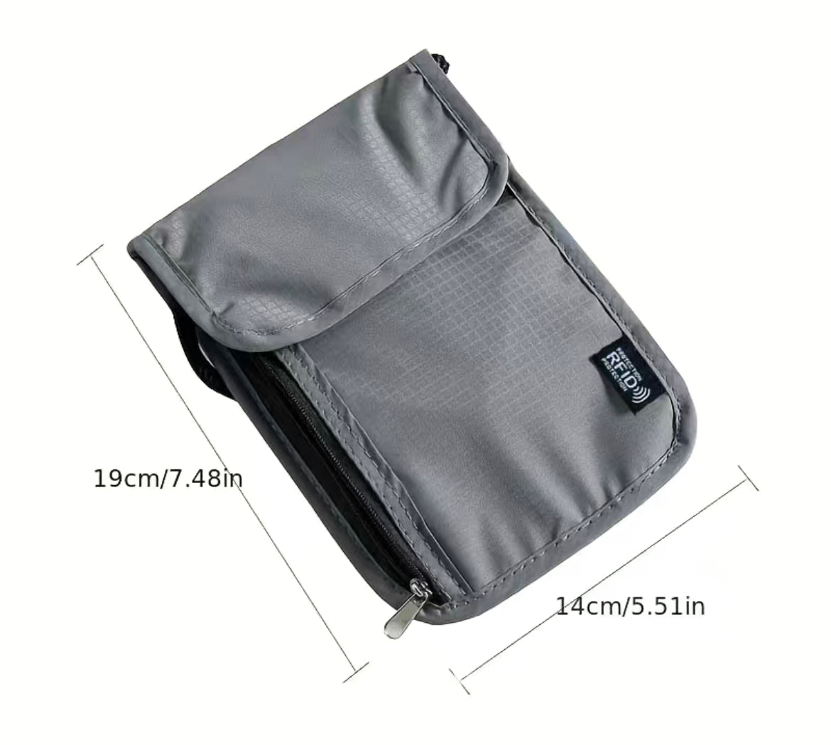 Anti-RFID Travel Neck Passport Bag