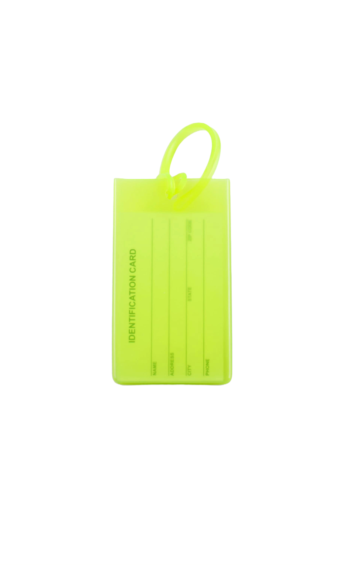 Jelly Luggage Tag Neon Yellow