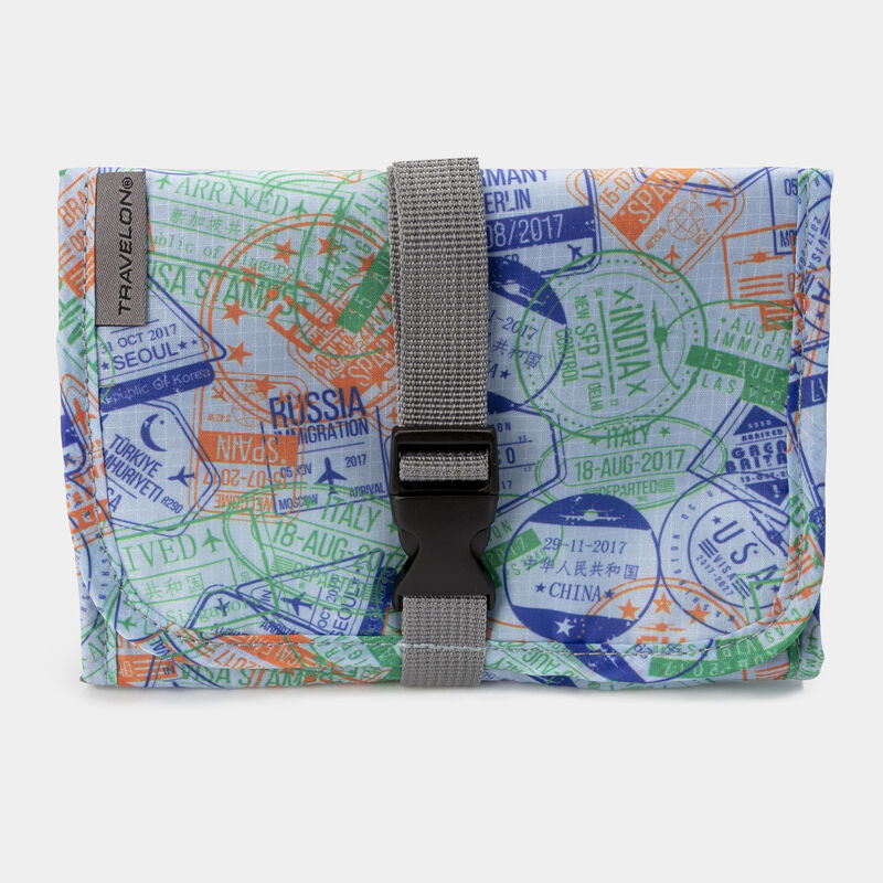Travelon Water Resistant Tech Accessory Organizer Stamp Print