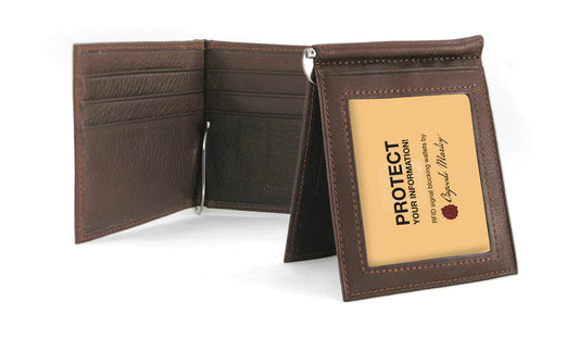 Osgoode Marley RFID Money Clip Leather Wallet- 1221/1317 Brandy