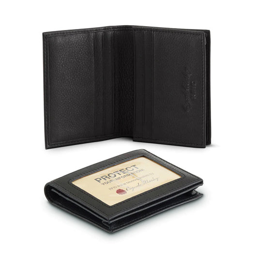 Osgoode Marley RFID Leather Gusset Card Case Wallet with ID Compartment Black