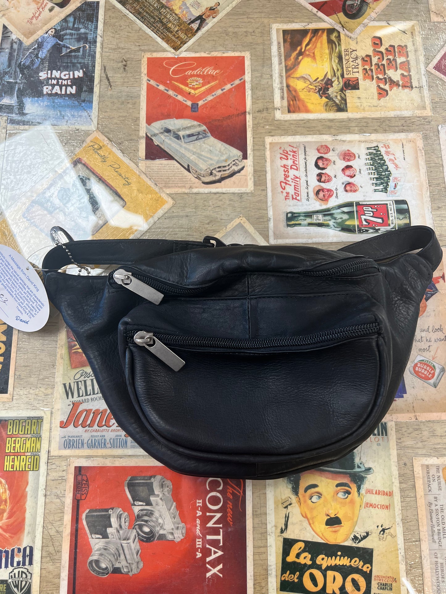 David King Leather Two Zip Waist Pack- $29.99 Black