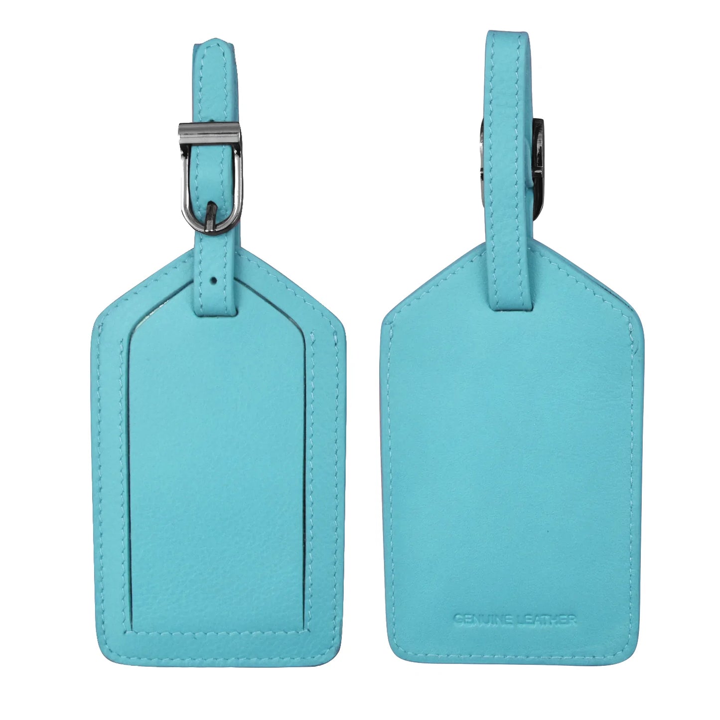 ili New York - Leather Luggage Tag- 6422 Aegean Blue