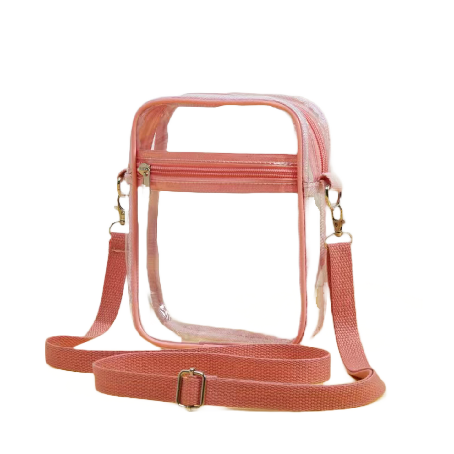 PVC Crossbody Clear Stadium Bag Pink