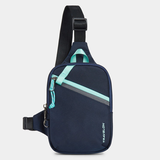 Travelon Anti-Theft RFID Greenlander Compact Sling GALAXY BLUE
