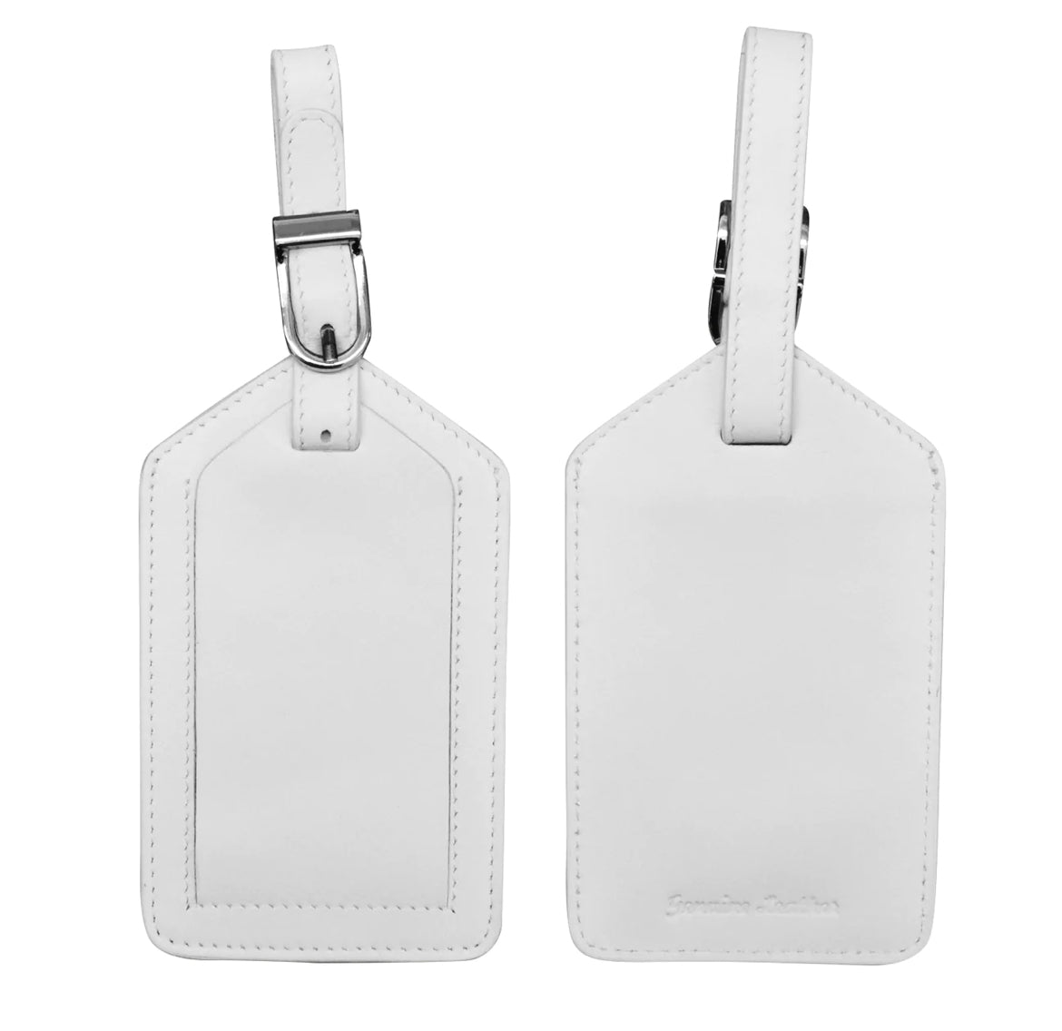 ili New York - Leather Luggage Tag- 6422 White
