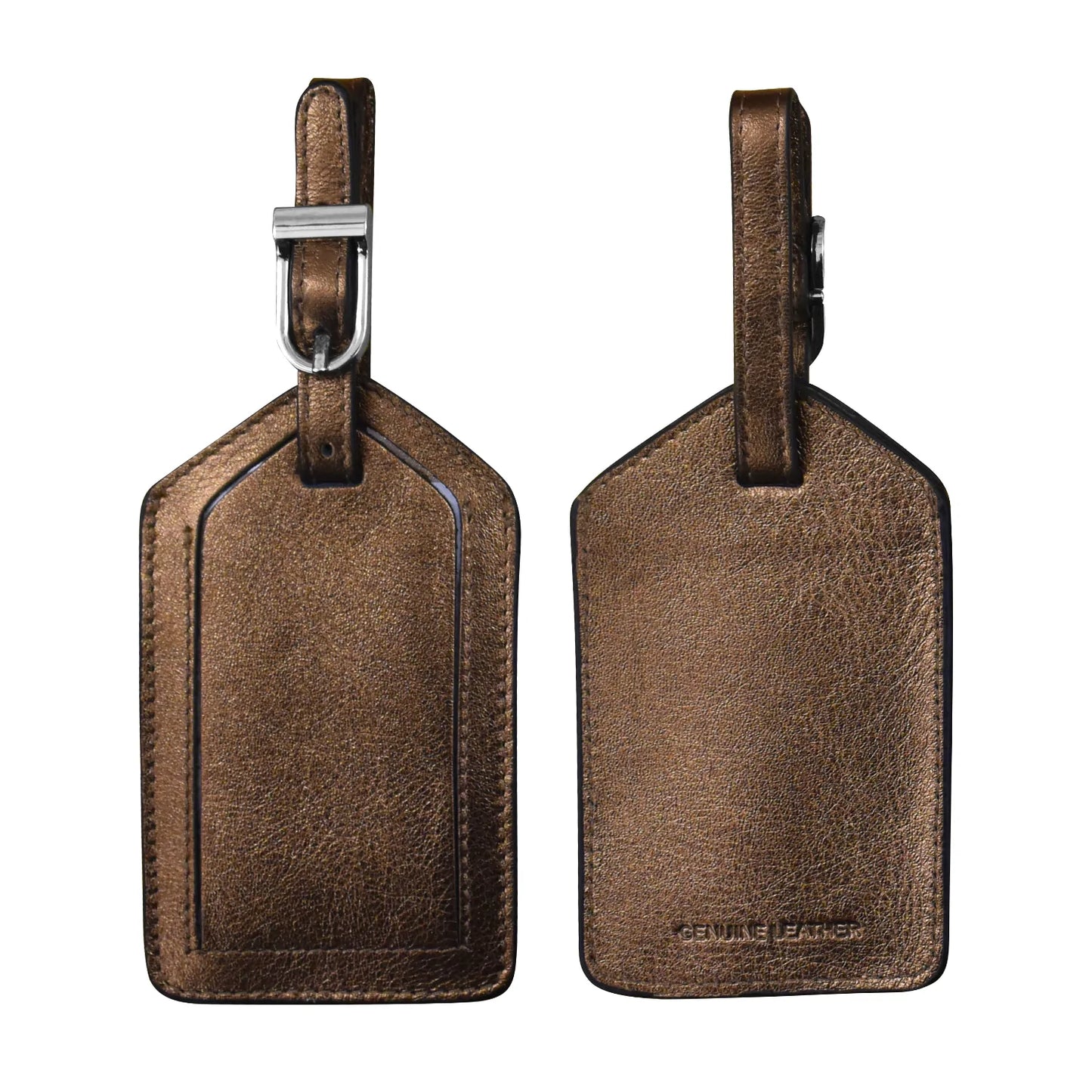 ili New York - Leather Luggage Tag- 6422 Bronze