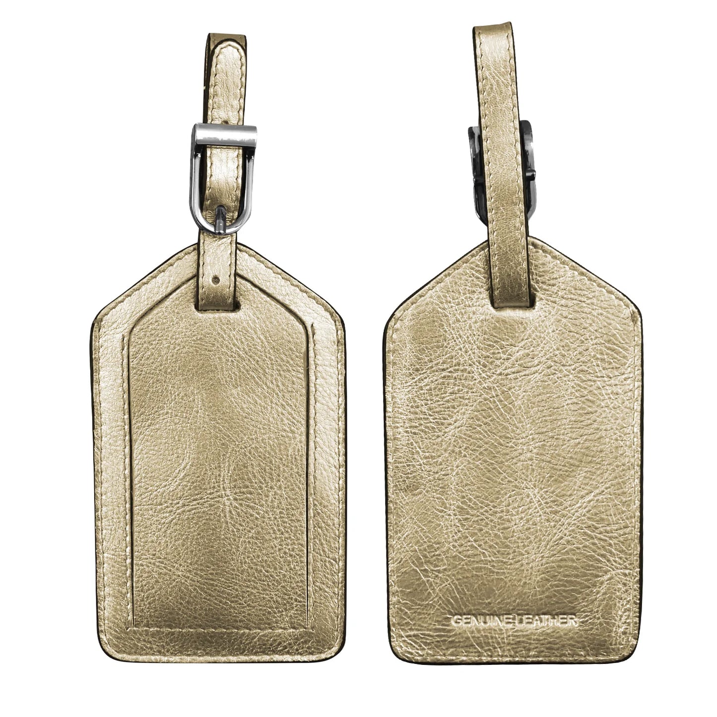 ili New York - Leather Luggage Tag- 6422 Light Gold