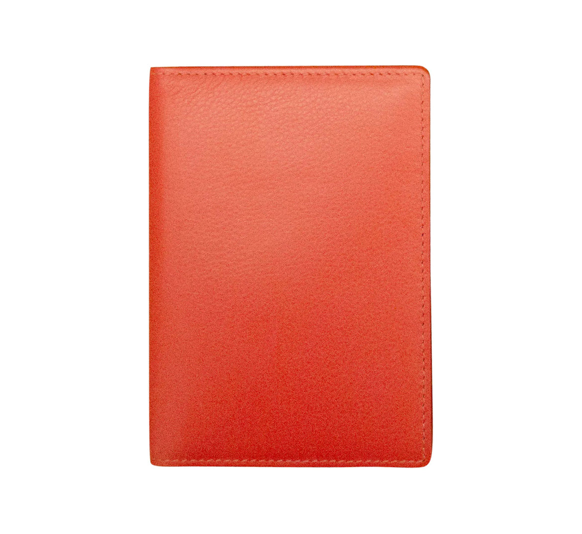 ili New York RFID Leather Passport Wallet- 6753 Coral
