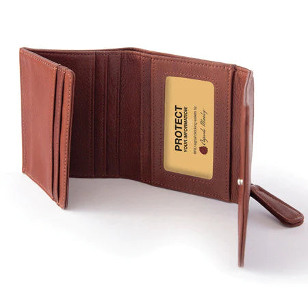 Osgoode Marley Leather RFID Zippered Mini Wallet- 1254 Brandy